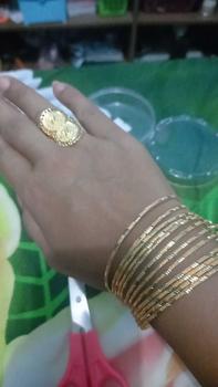 Product Review of gelang kroncong set 12 motip bambu 6 motip cantik maret edisi eid mubarok mewah Emas Gold from R**g 1