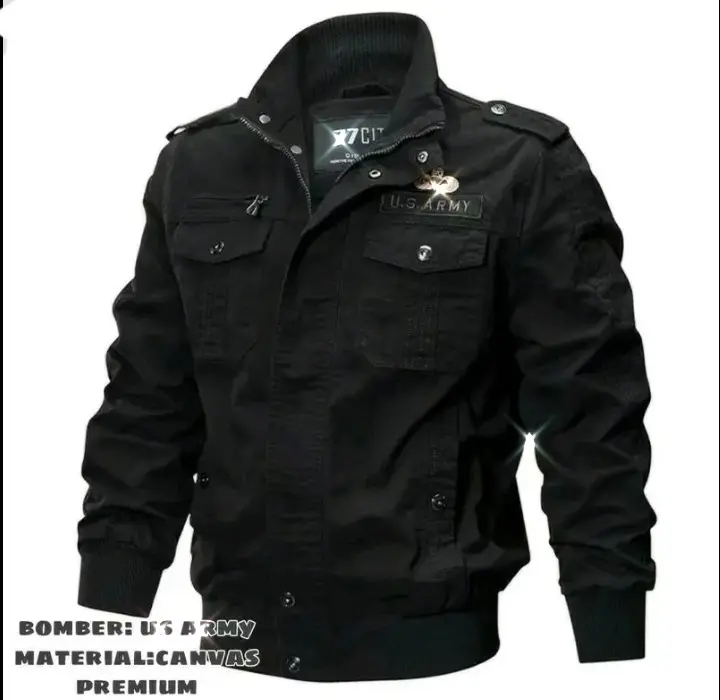 Jaket UsArmy Hitam Premium Jaket bomber usArmy Jaket Terbaru