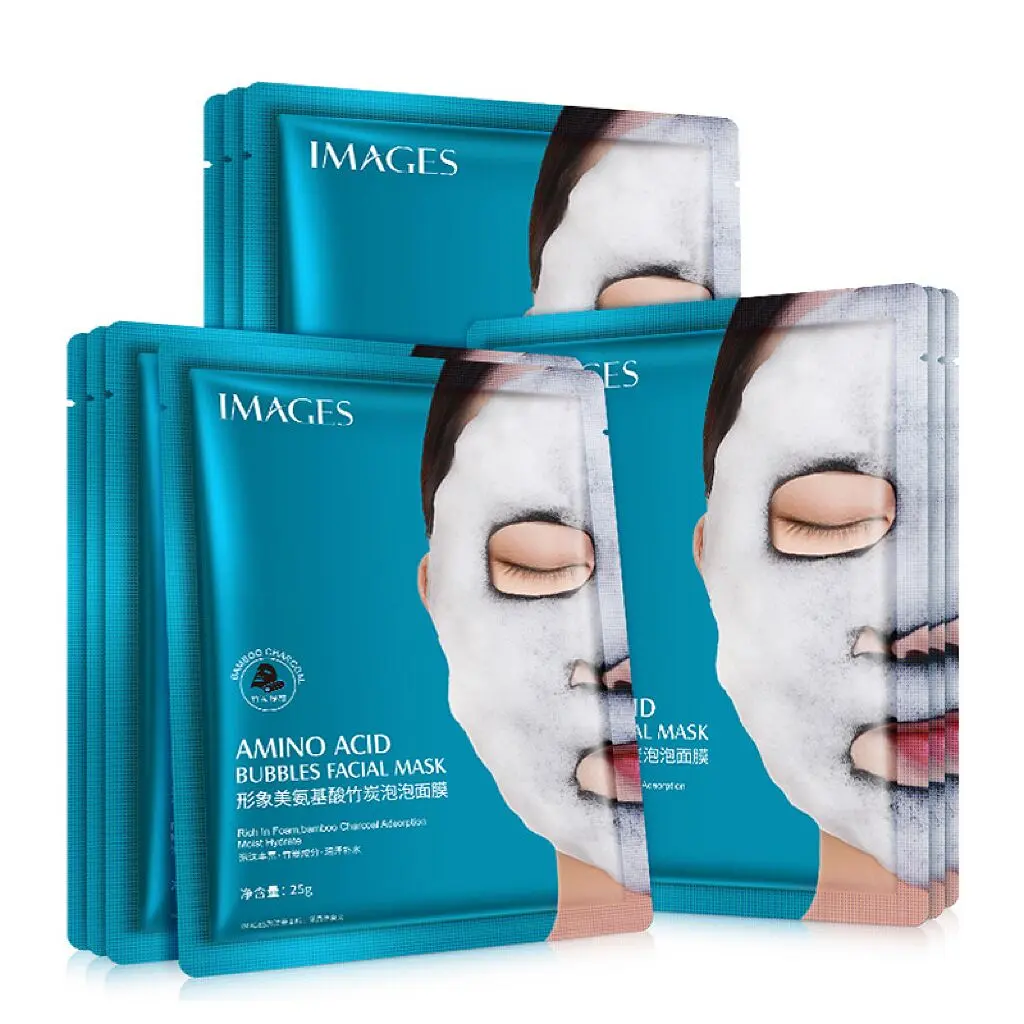 Bubble amino acid bamboo charcoal black foam mask moisturizing whitening cleansing anti-aging skin care wraps the face