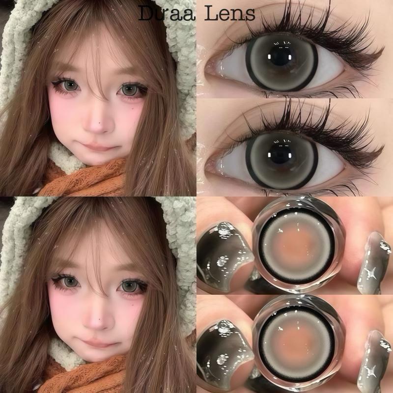 DƯAA LENS - Kính Áp Tròng Xám Nâu Bubble Gum Gray Viền Giãn Tròng To 14.5mm lens xám giãn 14.5