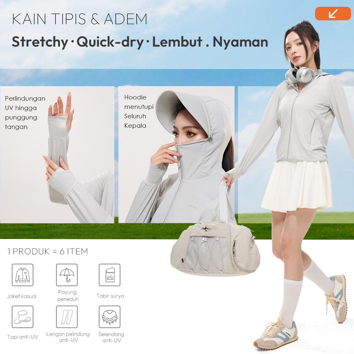 KKTOP Jaket Anti UV Premium Jaket Olahraga Wanita UPF50+ (J006-4254)