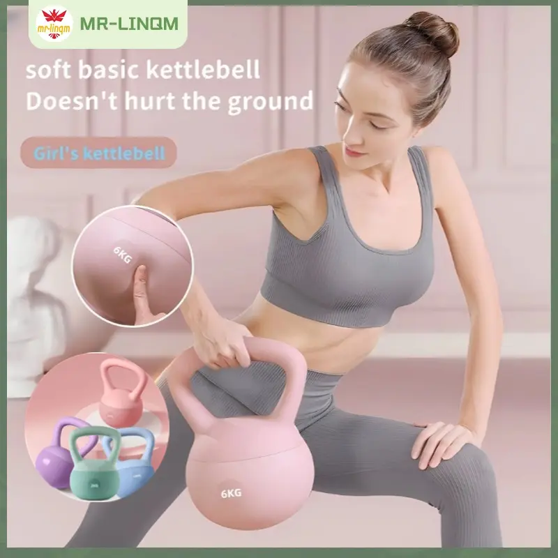 {MR-LINQM}Peralatan Kebugaran Canggih, Kettlebell Latihan Kekuatan, Kettlebell Lembut Wanita Pria Angkat Berat SportsGrip Otot 0