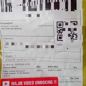Stelan kebaya anak putih merah/sekolah TK SD Setelan Fashion