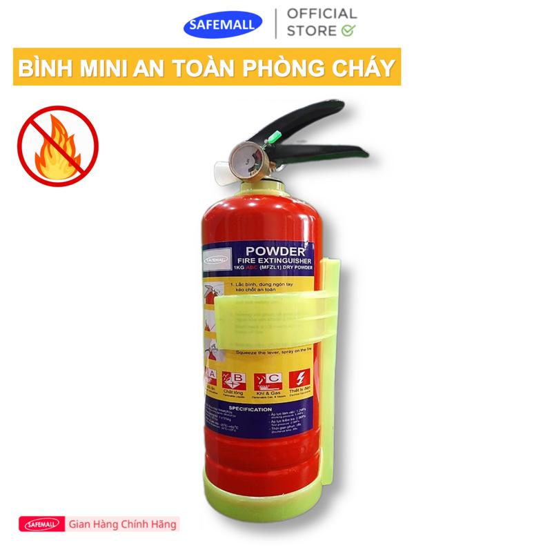 HOT Bình chữa cháy mini ô tô 1kg 2kg SAFEMALL An toàn xử lý đám cháy trong 3-10s dùng bảo vệ xe và PCCC giao đình