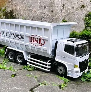 Miniatur dump truk putih truk oleng bida jungkit bak dan kabin variasi lampu leed rgb warna warni mainan anak viral
