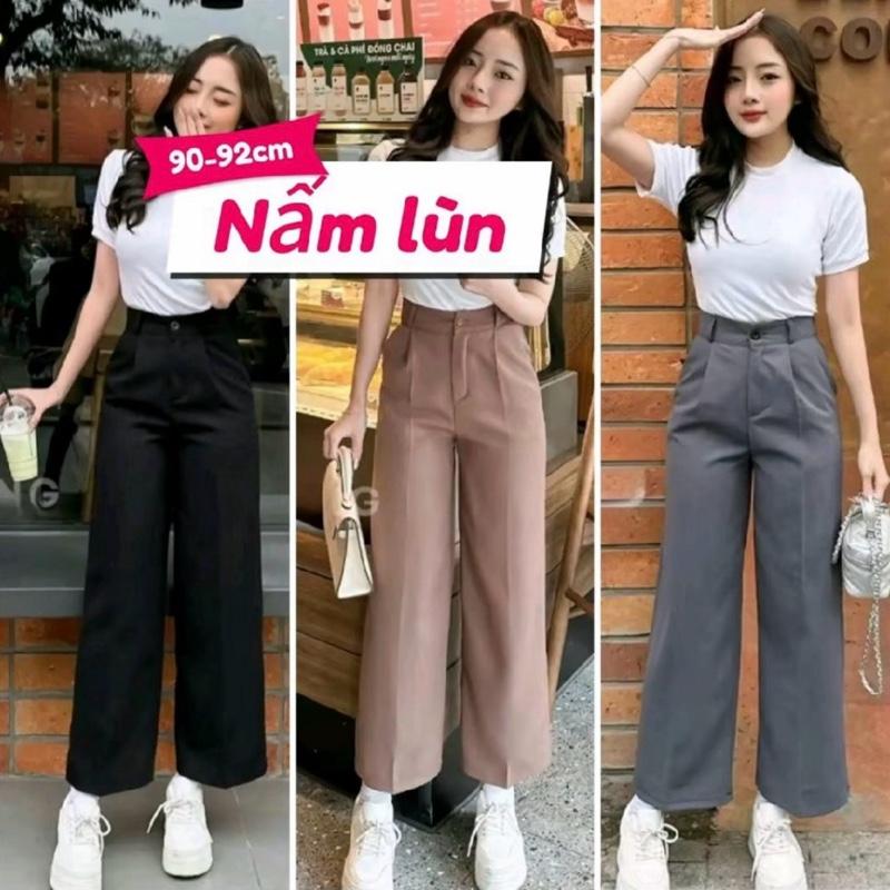 Quần Tây Nữ, ống suông rộng, chất vải mềm mịn