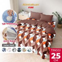 Gambar Kintakun DLUXE Bedcover satu set Fitted Tinggi 25cm 160x200 Aesthetic Multivarian Seprei Seprai Kamar Lucu Sarung Bantal Guling Tali Karet Kain Kasur - Heliana dari Kamar Rumahku Kota Bandung 1 Tokopedia