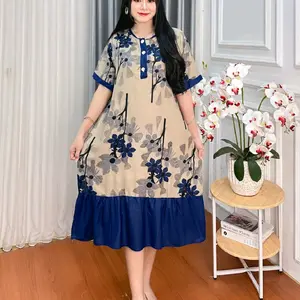 Daster jumbo rempel Cherry bahan rayon santung kancing depan busui bumil nyaman