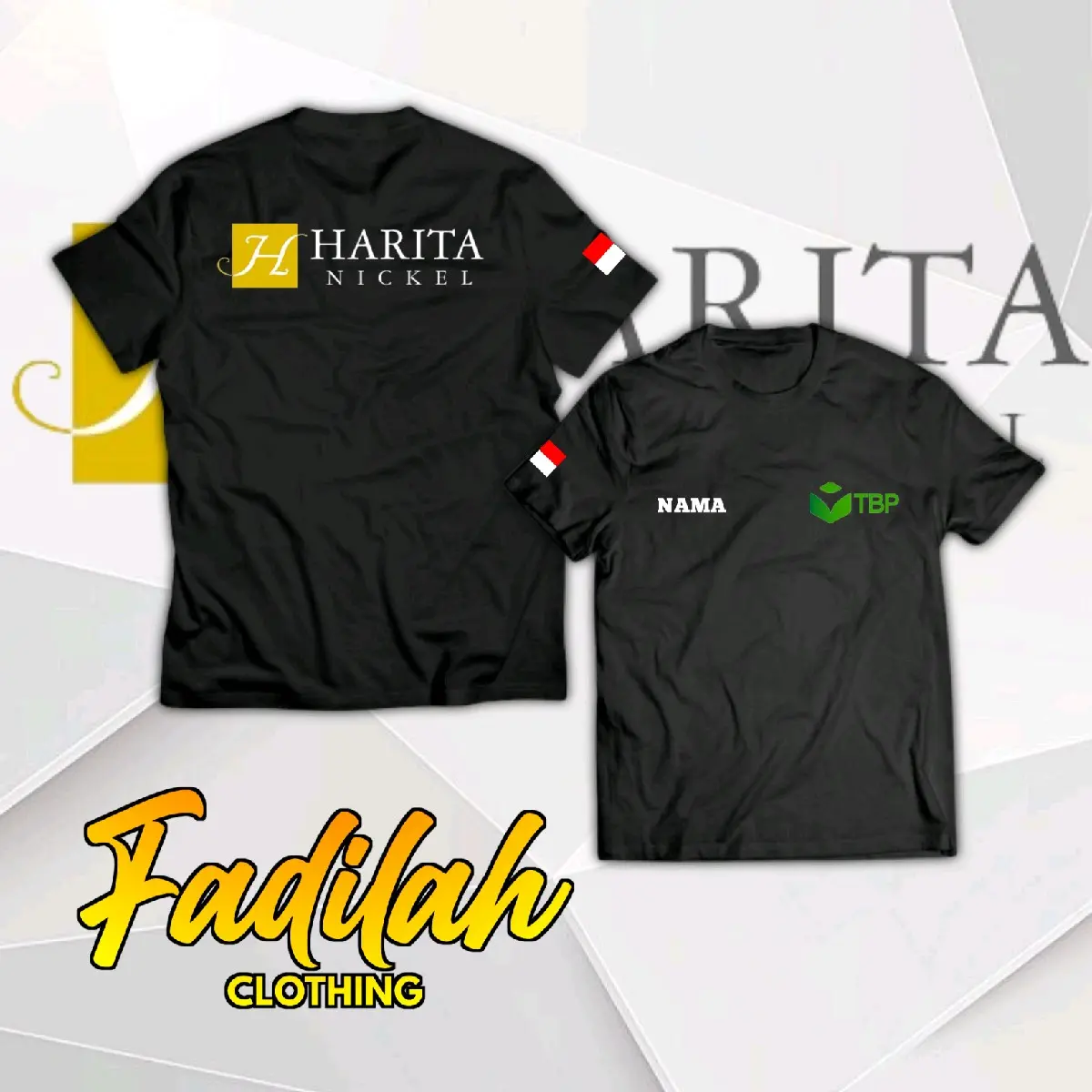 Kaos Distro HARITA Nickel Group Promosi - Bahan Adem Combed Hitam - Lembut, Katun, Kata, Cewek, Baju, Atasan, Keren, Unisex
