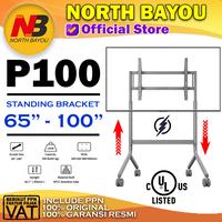 Gambar North Bayou NB P100 NBP100 NB P-100 P 100 Standing Berdiri Roda Bracket Breket TV 65-90 65 70 75 80 85 90 100 INCH Inch Kapasitas 150lbs Material SPCC Seamless Tube Garansi Resmi dari North Bayou Indonesia Kota Administrasi Jakarta Utara 2 Tokopedia