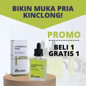 BELI 1 GRATIS 1 Menlab Serum Hydrating Skin Pria Glowing Wajah Mencerahkan & Melembabkan BPOM NA18210107516 Bebas Alkohol & Paraben 30g