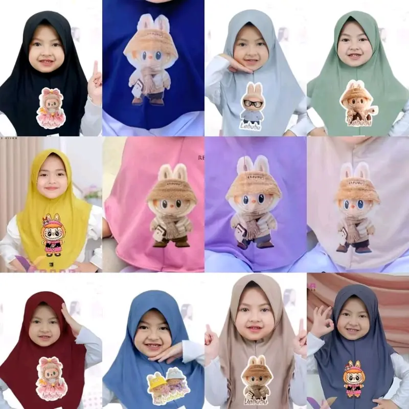 30rb dpt 3 pcs hijab labubu anak terlaris 3