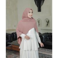 Gambar pashmina oval curve crinkle size L 170X85 Muslim Cantik Panjang Airflow - HITAM dari almiftahhijab Kab. Bandung 4 Tokopedia