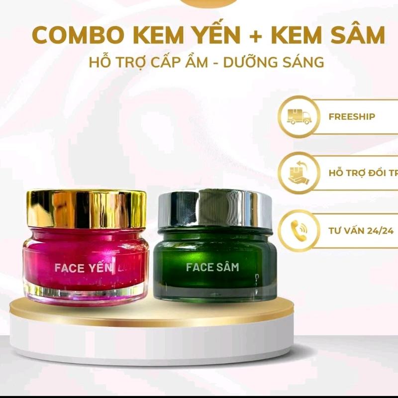 Combo 1 kem Yến +1 Kem Sâm Hỗ Trợ Dưỡng Da Cấp Ẩm Skincare Chăm Sóc Da