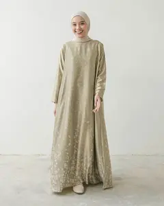 MISTYVORI | Damara Dress Wanita Gamis Muslim Kancing Panjang Lembut Nyaman