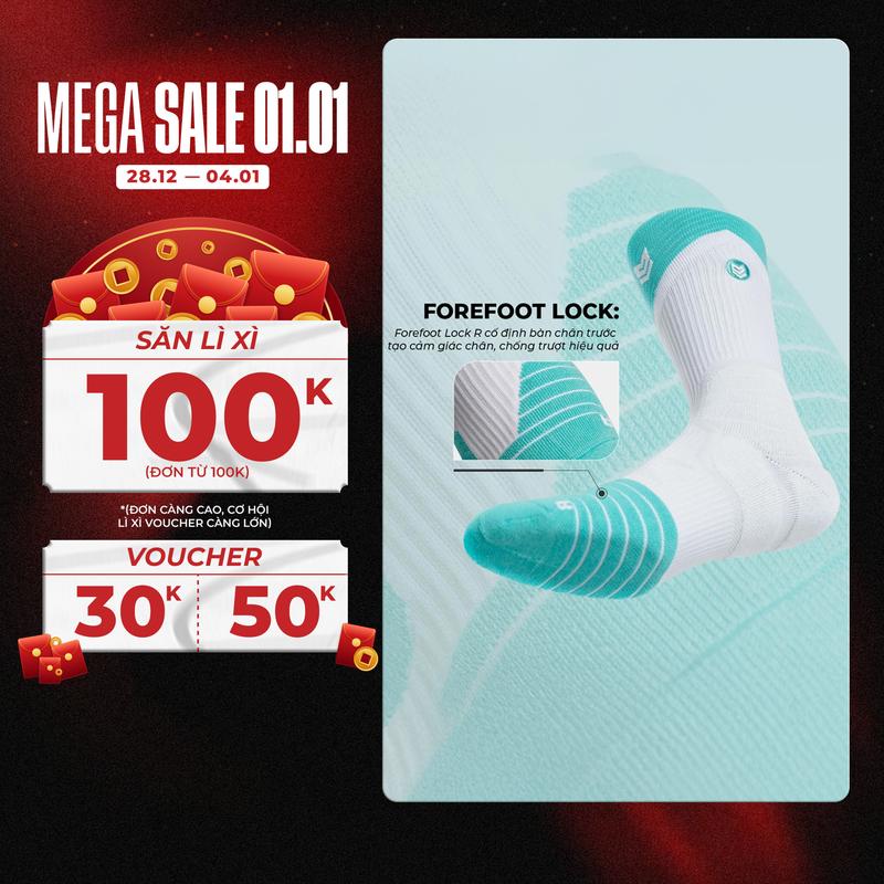  Tất thể thao Redikick R08 Ultimate Matching Performance Socks Vớ chơi Bóng Rổ Pickleball Tennis Bóng Đá Chạy Bộ Tập Gym Sport Nam 