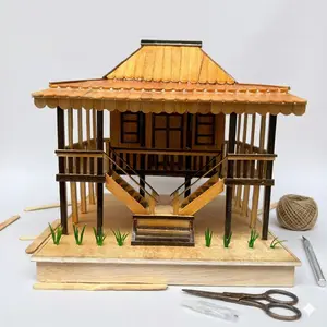 Miniatur Rumah adat Tradisional limas khas Sumatera selatan