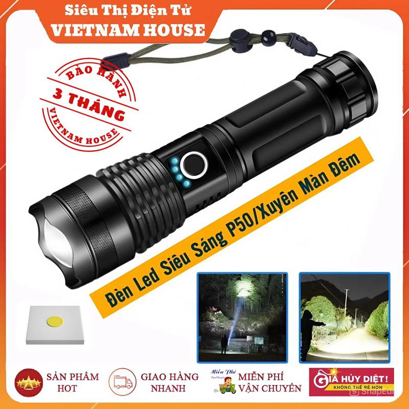 Đèn Pin Siêu Sáng P5 Chuẩn Chip Led Laser Loại 1 Siêu Bền, Đèn Sáng Mạnh Có Zoom Chiếu Xa Gần Và Chống Nước Tốt.