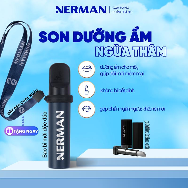 Son dưỡng cho nam Nerman dưỡng ẩm môi, giảm nứt nẻ, không bết dính Men in Black 4g  Skincare Massage