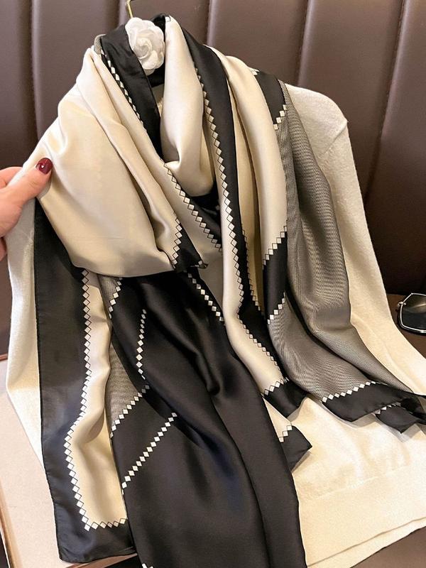 Khăn Choàng Nữ, Khăn Quàng Lụa Dài, Khăn Quàng Cổ In Họa Tiết, Khăn Trùm Đầu Hồi Giáo, Ấm Áp Mùa Đông, 180 × 90cm, 2024, SF1007-92