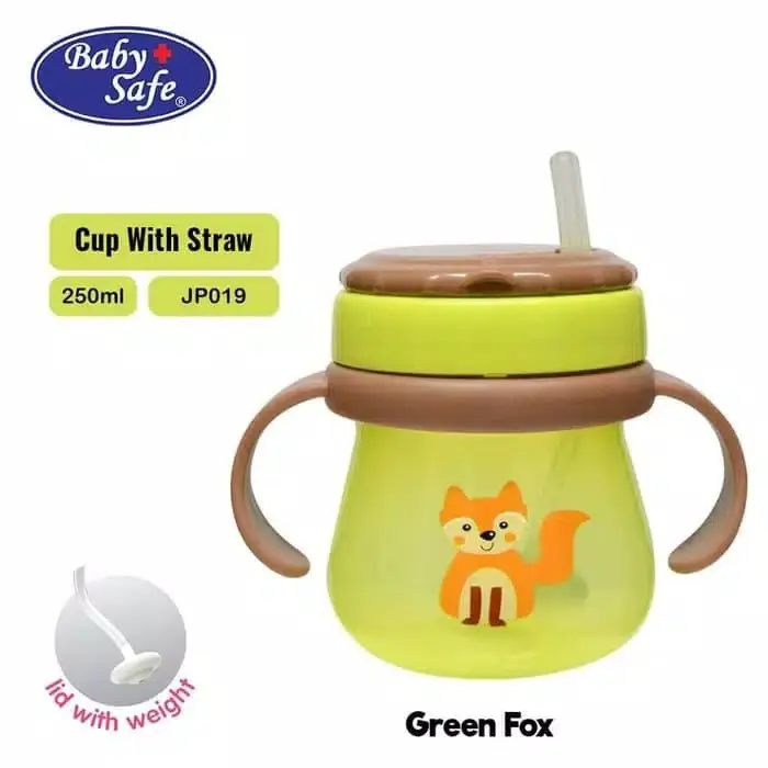 Baby Safe JP019 Training Cup With Weighted Straw Bandul [250ml] 3