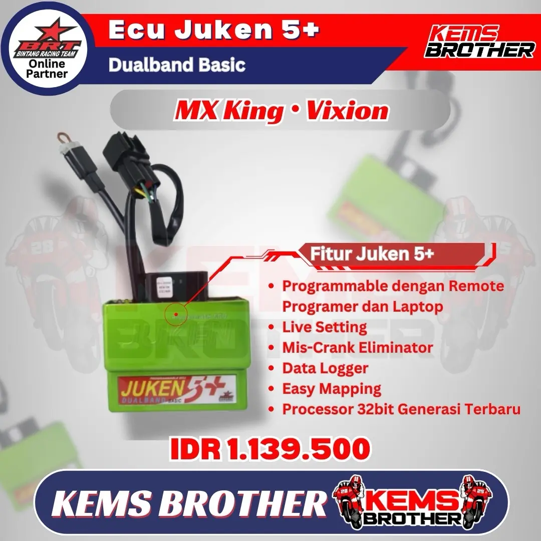 ￼ECU Juken 5+ Dualband BRT Original - Yamaha MX King, R15, Vixion Nvl Nva