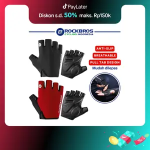 ROCKBROS S106 Sarung Tangan Sepeda  Pria Wanita Anti Slip Half Finger Bike Glove Breathable Unisex