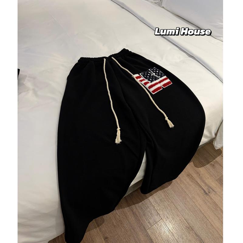 (MỞ BÁN) QUẦN XUÔNG ỐNG RỘNG DA NENG PANT CHẤT LIỆU GÂN SÓNG THOẢI MÁI KẾT HỢP HÌNH THÊU XÙ W STYLE ĐƯỜNG PHỐ HIP HOP LUMI HOUSE