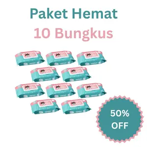 【Beli 5 Gratis 5】Tisu Basah Bayi 80 Lembar - Tanpa Pewangi & Alkohol Baby Wipes Murah Aman untuk Bayi 24 Bulan