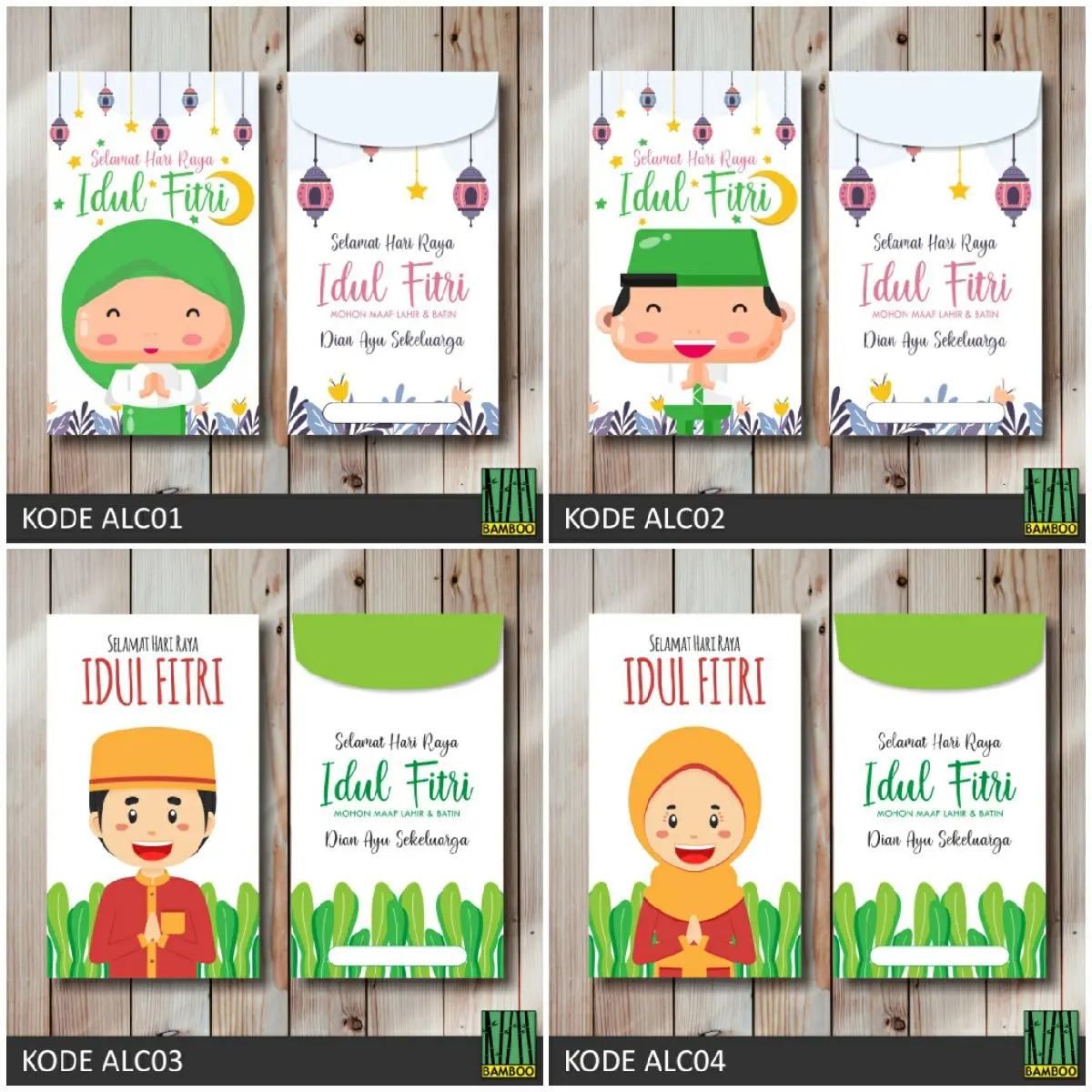 ISI 10 Amplop Lebaran Amplop THR Amplop Idul Fitri Premium Karakter Free Custom Nama Murah Meriah