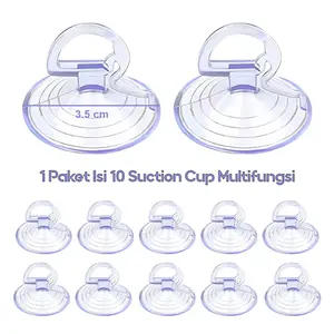 10Pcs Kop Kaca Tempelan Karet 3.5cm Alat Tempel Dinding Keramik Glass Suction Cup Multifungsi