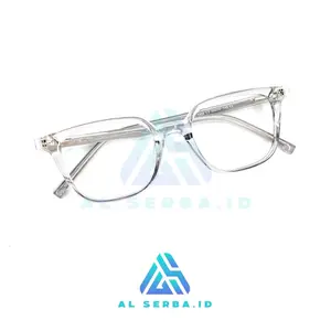 [BELI 1PCS FREE 1PCS KACAMATA RANDOM] KACAMATA ANTIRADIASI CEWEK COWOK DENGAN FRAME KOTAK KECE Lensa Photocromic Pria Titanium Eyewear Glasses