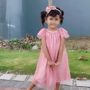 Dress pesta anak tulle dotty Santai Polos