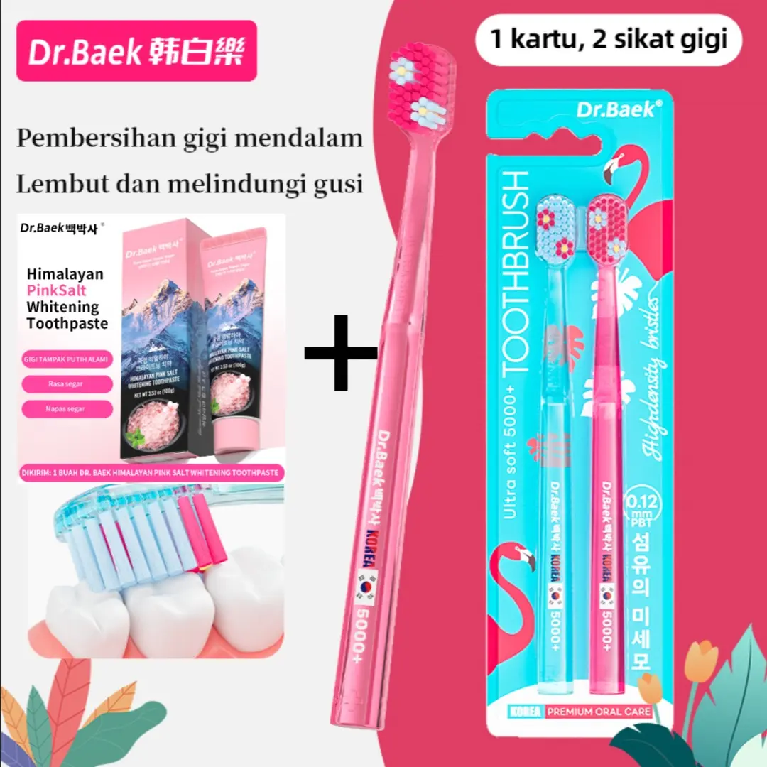 1 PACK2PCS+Pasta Gigi Garam Himalaya Merah Muda