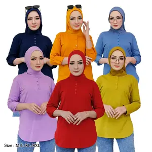 KAOS WANITA MODEL OVAL LENGAN PANJANG BISA UNTUK BUSUI LENGAN BISA DI GULUNG JADI 7/8 BAHAN KATUN COMBED 20S