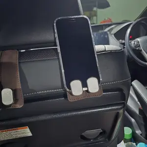 Gantungan mobil untuk sandaran jok mobil, kait ganda, logam suede, jok belakang, kait kecil, tempat ponsel mobil