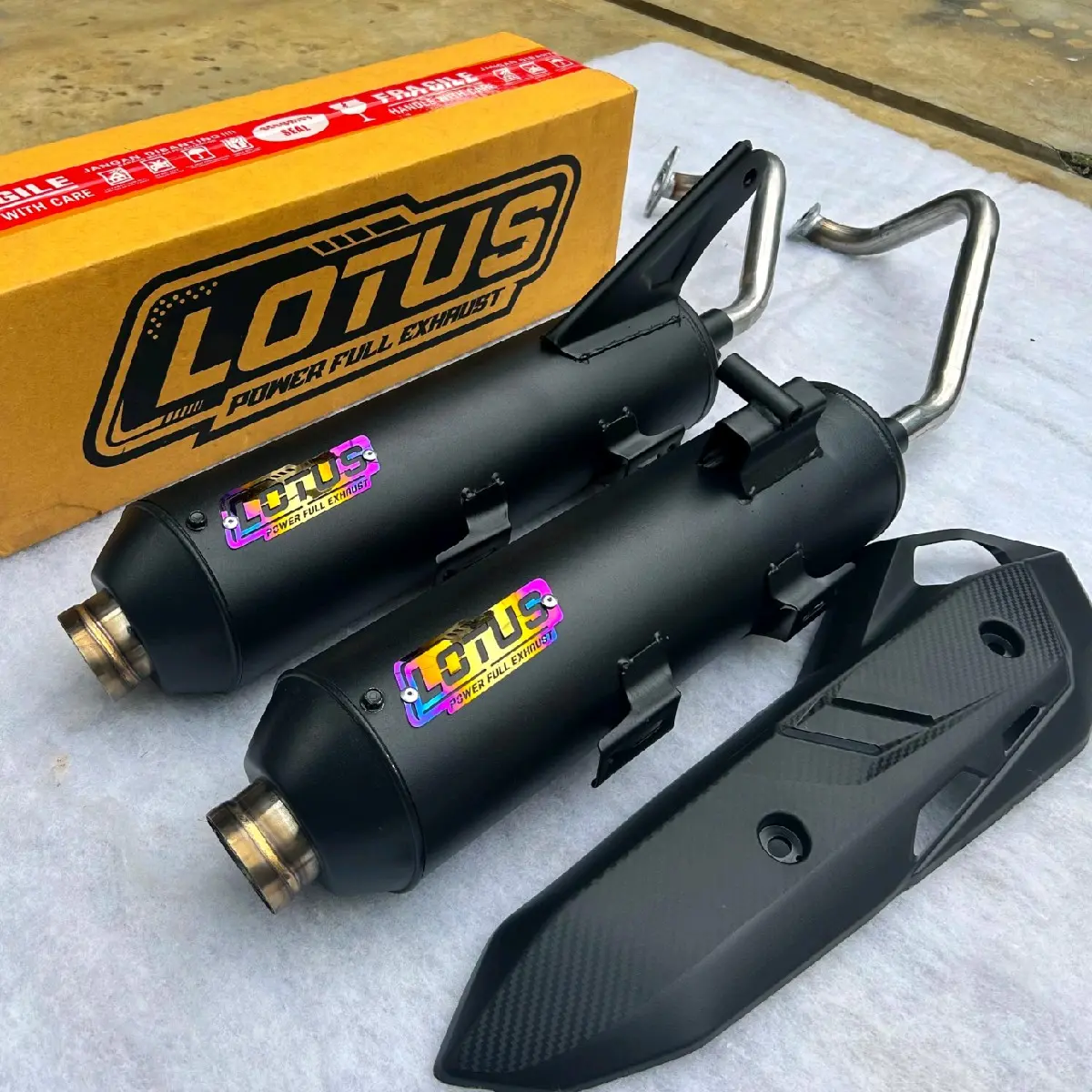 Knalpot Standar Racing LOTUS MONCONG SHIJIRO ( SARTENG ) Vario 125/150 LED NEW Beat Scoopy Nmax Pcx Aerox Tinggal Pasang Motorcycle