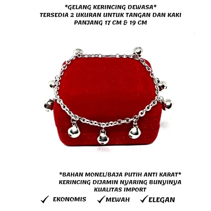 Gelang lonceng krincing tangan/kaki bayi-dewasa 0