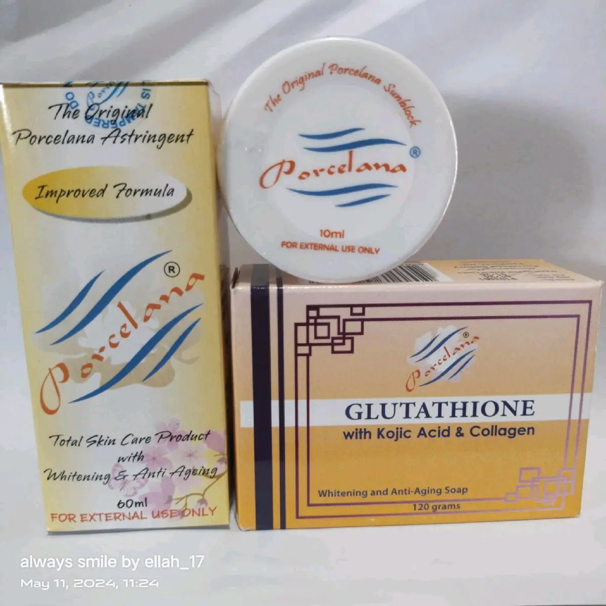 porcelana glutathione soap Porcelana astringent beauty set(toner/suncream/soap) Skincare