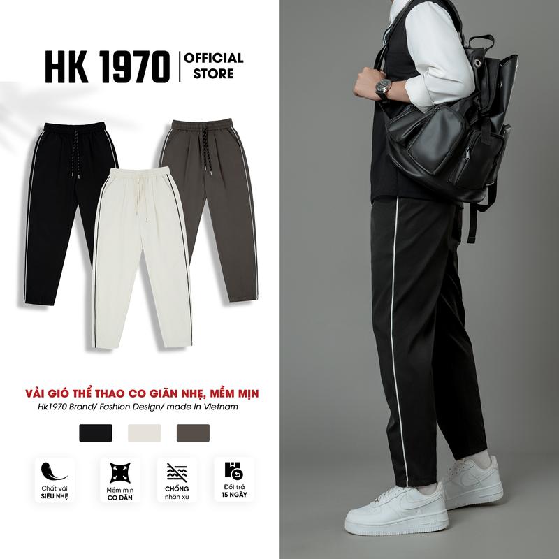 HK1970 Quần Gió Nam Mềm Mịn Co Giãn Nhẹ Dáng Ống Côn Dáng Slim Fit Quần gió thể thao Q224