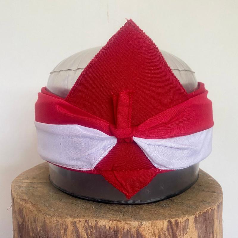 Topi Udeng Merah Putih Kemerdekaan, Udeng Bali Merah Putih, Udeng Sunda, Totopong Sunda Karet 1