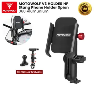 Motowolf V3 Holder HP Motowolf Stang Motor  Phone Holder Spion 360 Almunium