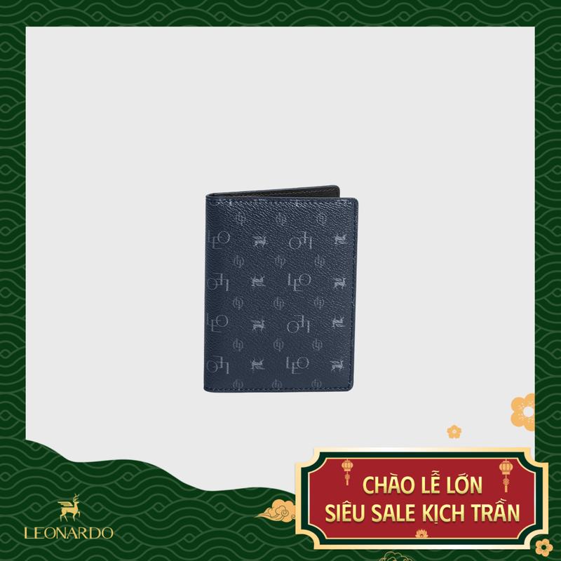 Ví Da Nam Đựng Thẻ Monogram Neo Chất Liệu Da Microfiber Cao Cấp Thương Hiệu LEONARDO
