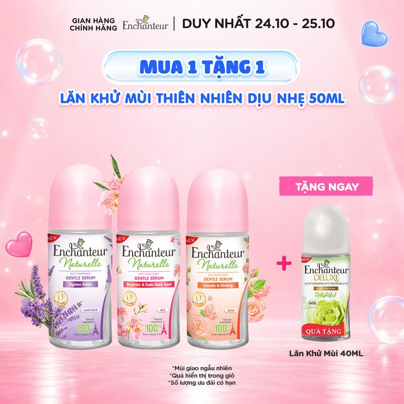 Lăn Khử Mùi Thiên Nhiên Enchanteur Naturelle Hương Lavender, Iris, Rose 50ml