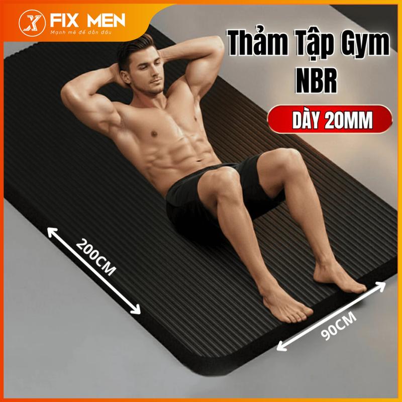 Thảm Tập Gym Siêu Dày 20mm Chất Liệu NBR Chống Trơn Trượt Tốt Độ Đàn Hồi Tốt Dễ Vệ Sinh - FIX MEN