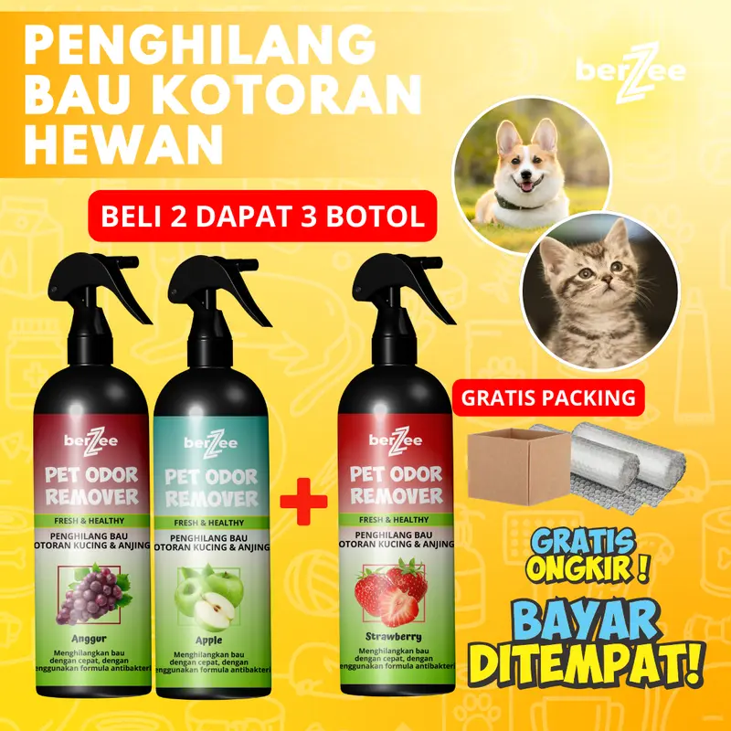 PET 3 BOTOL PAKET HEMAT Penghilang Bau Kencing Kucing Anjing 250ML / Pet Odor Remover Spray / Litter Box 0