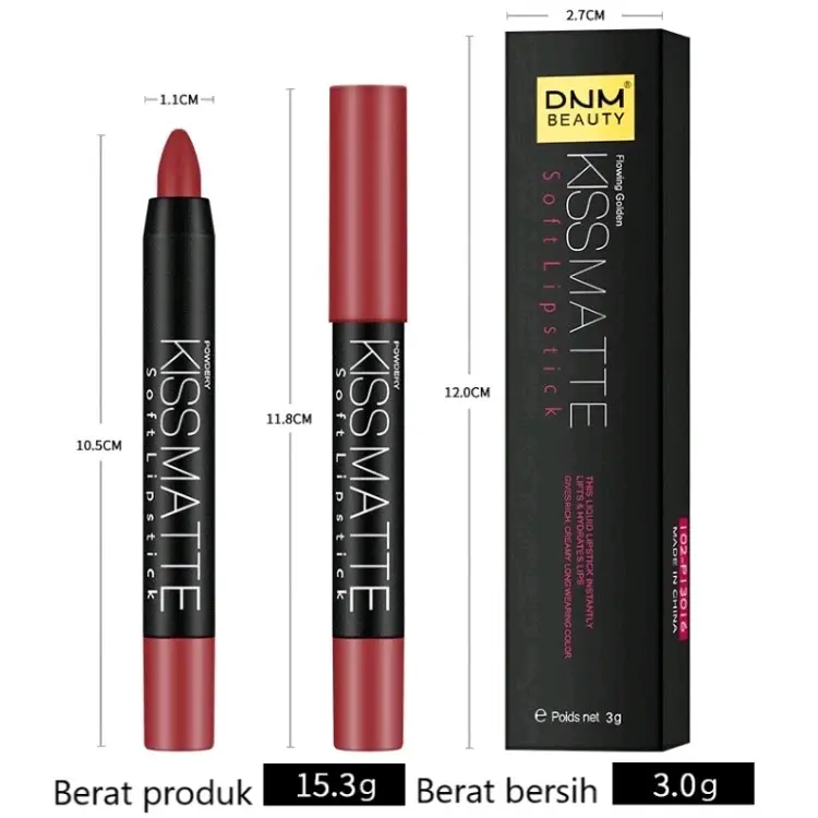 lipstick Dnm Beauty kiss matte ringan dibibir 3