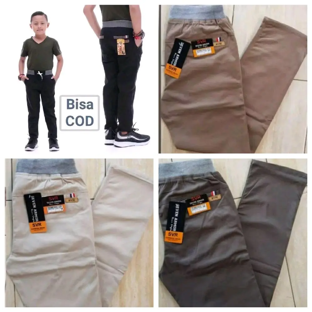 Celana Chino Panjang Anak Laki-laki Usia 3-12 Tahun Bahan Katun Twill Premium Fashion