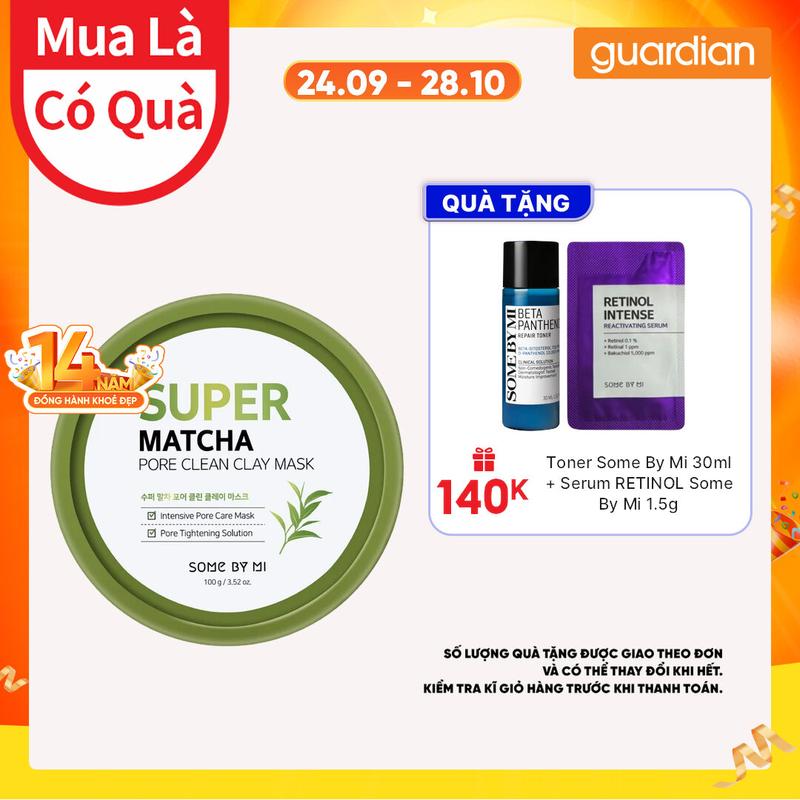 Mặt Nạ Đất Sét Some By Mi Làm Sạch Lỗ Chân Lông Super Matcha Pore Clean Clay Mask 100g