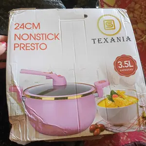 [Exclusive Babyoliv] TEXANIA Panci Presto Stainless Steel Anti Lengket Kapasitas 3,5 Liter Diameter 24cm Kitchenware Cooker